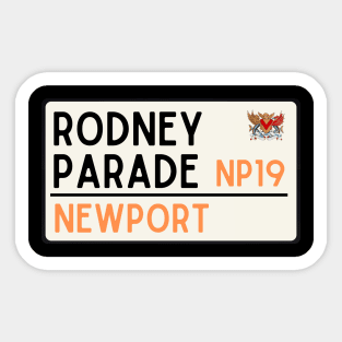 Newport, Rodney Parade road sign Sticker